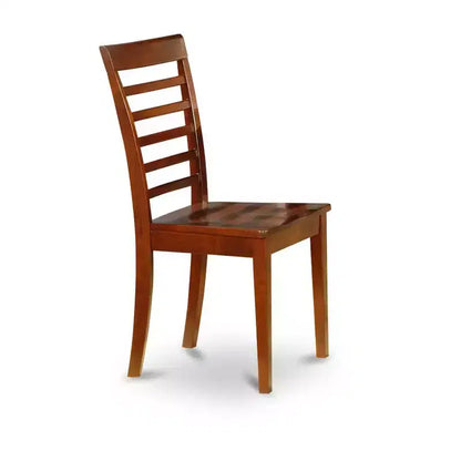 Ensemble table à manger 3 pièces HomeStock avec plateau en bois massif finition acajou