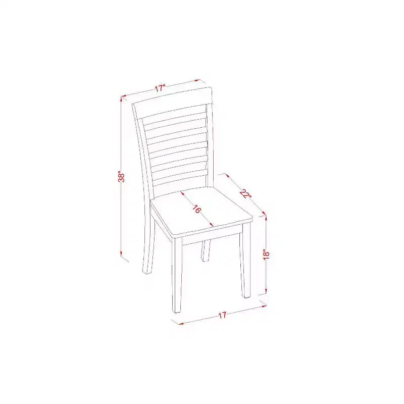 Ensemble table à manger 3 pièces HomeStock avec plateau en bois massif finition acajou