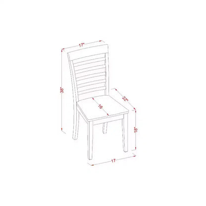 Ensemble table à manger 3 pièces HomeStock avec plateau en bois massif finition acajou