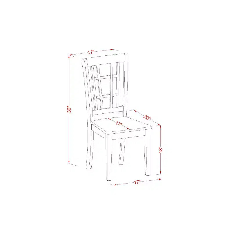 Ensemble de salle à manger rond 3 pièces HomeStock en bois massif couleur crème et cerisier – 4 places