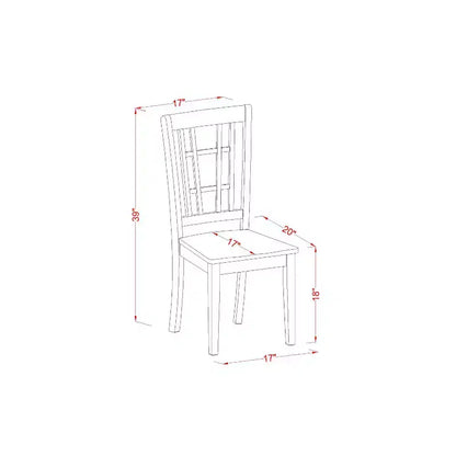 Ensemble de salle à manger rond 3 pièces HomeStock en bois massif couleur crème et cerisier – 4 places