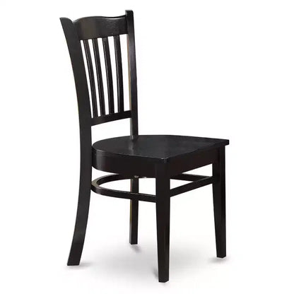 Ensemble de salle à manger 3 pièces HomeStock avec plateau rectangulaire en bois massif noir et rallonge papillon