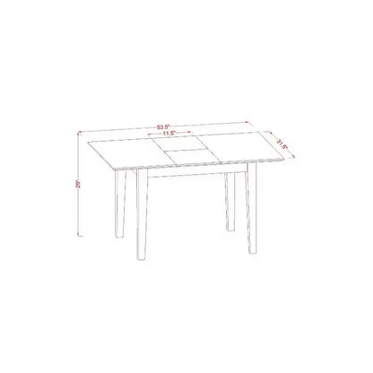 Ensemble de salle à manger 3 pièces HomeStock avec plateau rectangulaire en bois massif noir et rallonge papillon