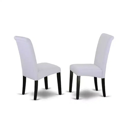 3-Piece Black and Cherry Finish Solid Wood Top - Dining Room Set with High Back - Seats-4