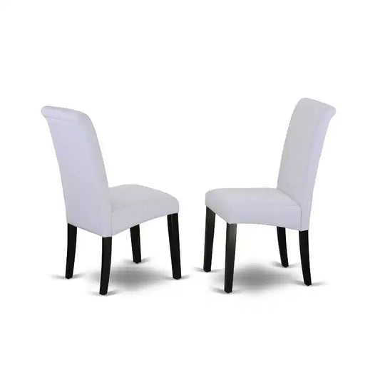 3-Piece Black and Cherry Finish Solid Wood Top - Dining Room Set with High Back - Seats-4