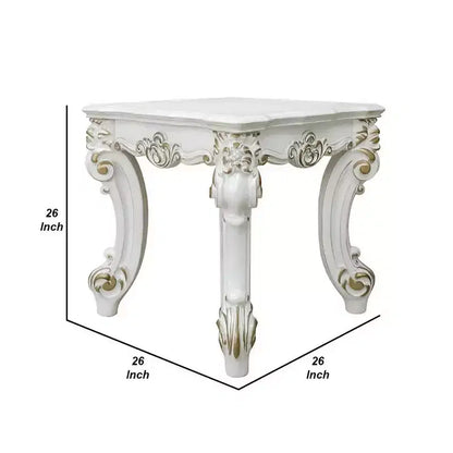 Table d'appoint Royal Hampton avec plateau en marbre et pieds en métal style épingle à cheveux, blanc et noir