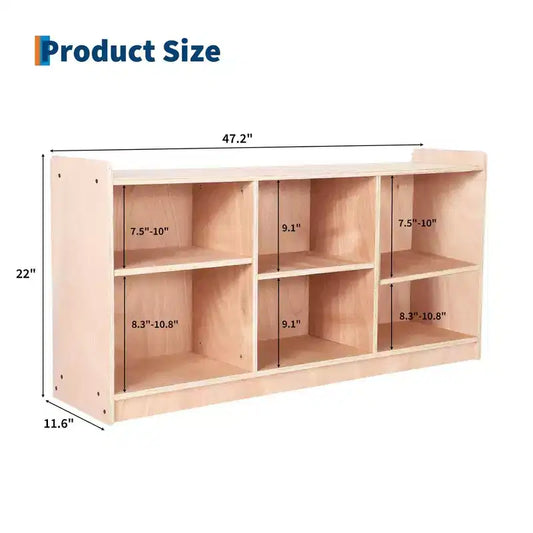 Bibliothèque 6 Cubes en Bois, Étagère Multi-rangements pour Enfants, pour Livres et Jouets, Bibliothèque Ouverte à 2 Niveaux en Bois, Meuble de Rangement sur Pied pour Maison, Crèche