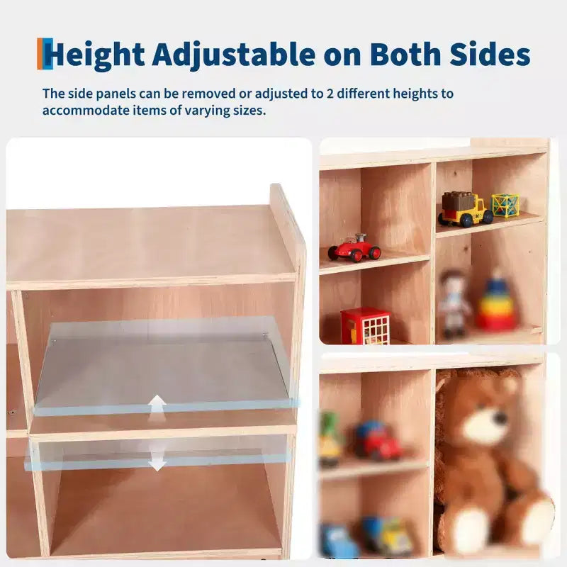 Bibliothèque 6 Cubes en Bois, Étagère Multi-rangements pour Enfants, pour Livres et Jouets, Bibliothèque Ouverte à 2 Niveaux en Bois, Meuble de Rangement sur Pied pour Maison, Crèche