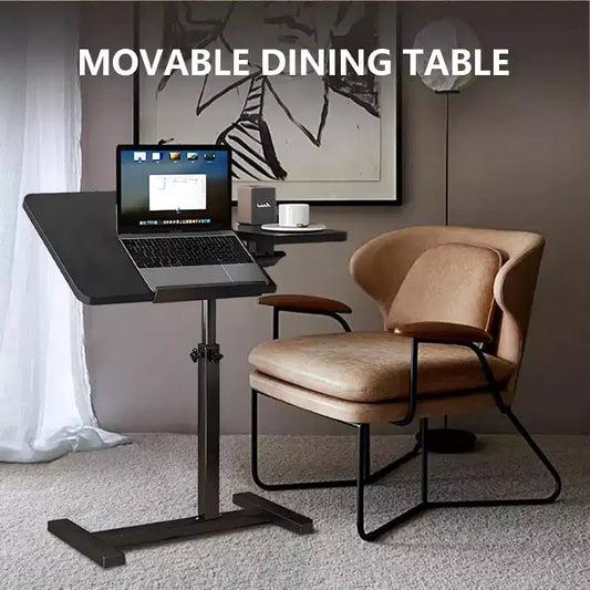 Adjustable Height Standing Desk with Hidden Wheels,Computer Desk Side Table with Tilting Split Top for Office, Sofa, Care Bed
