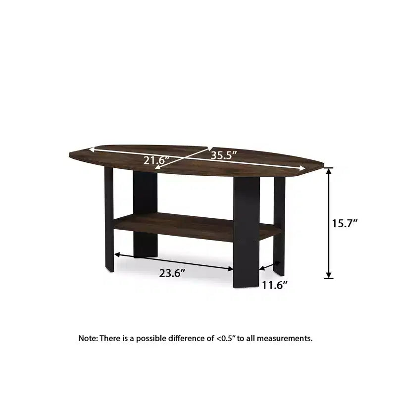 Table Basse HOMLUX à 2 Niveaux, Table Basse Moderne avec Étagère Ouverte de Rangement pour Salon