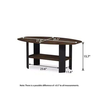 Table Basse HOMLUX à 2 Niveaux, Table Basse Moderne avec Étagère Ouverte de Rangement pour Salon