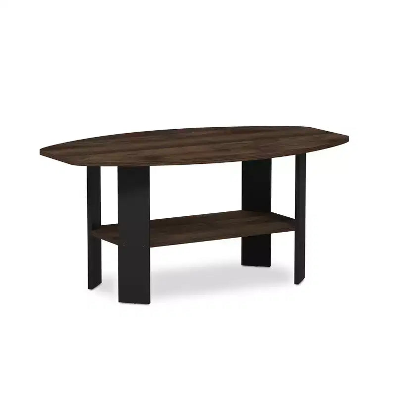 Table Basse HOMLUX à 2 Niveaux, Table Basse Moderne avec Étagère Ouverte de Rangement pour Salon