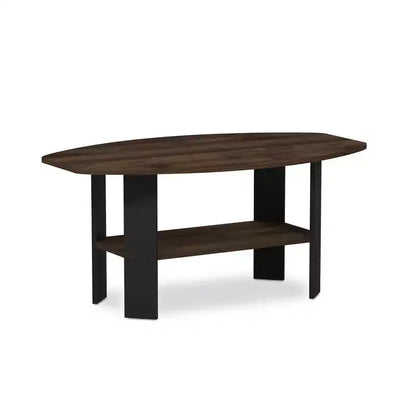 Table Basse HOMLUX à 2 Niveaux, Table Basse Moderne avec Étagère Ouverte de Rangement pour Salon