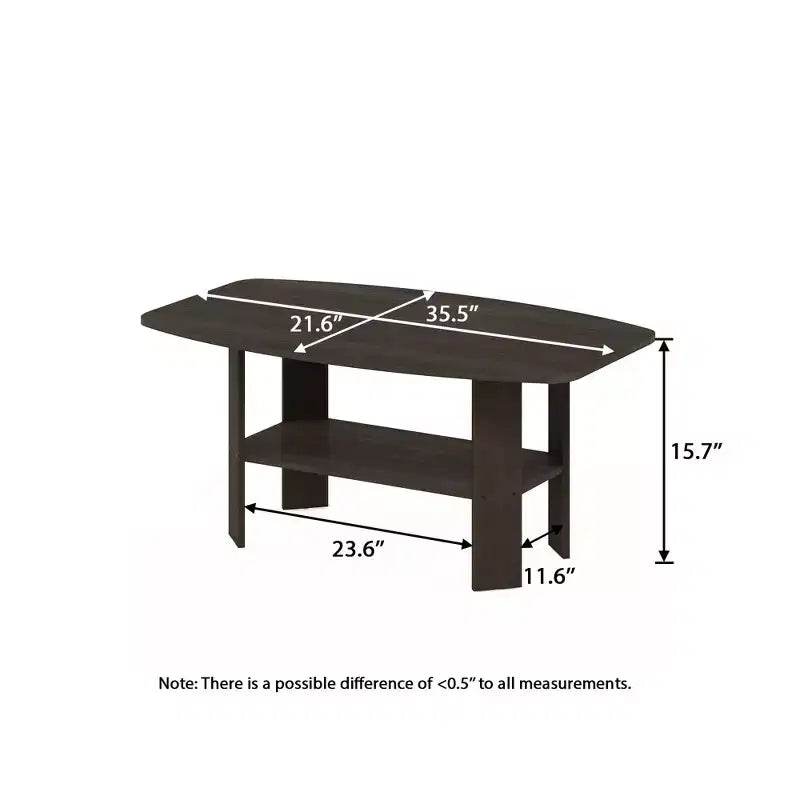 Table Basse HOMLUX à 2 Niveaux, Table Basse Moderne avec Étagère Ouverte de Rangement pour Salon