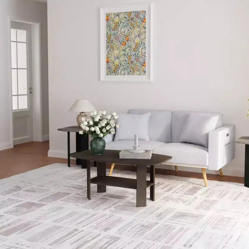 Table Basse HOMLUX à 2 Niveaux, Table Basse Moderne avec Étagère Ouverte de Rangement pour Salon