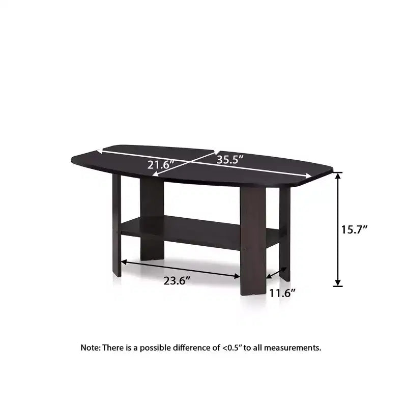 Table Basse HOMLUX à 2 Niveaux, Table Basse Moderne avec Étagère Ouverte de Rangement pour Salon