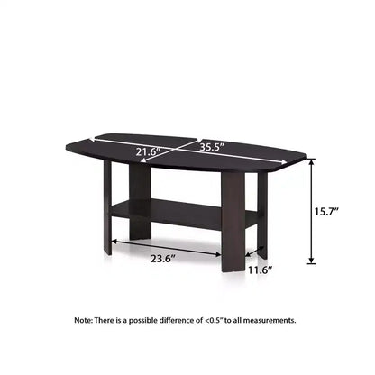 Table Basse HOMLUX à 2 Niveaux, Table Basse Moderne avec Étagère Ouverte de Rangement pour Salon