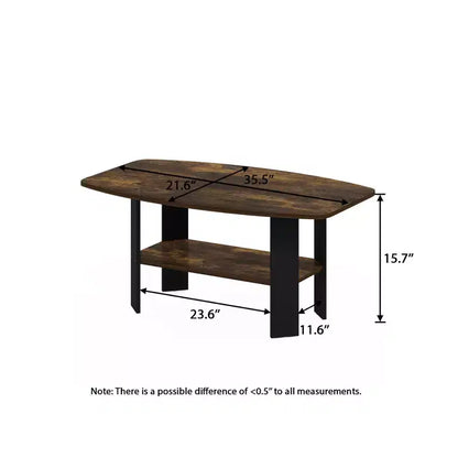Table Basse HOMLUX à 2 Niveaux, Table Basse Moderne avec Étagère Ouverte de Rangement pour Salon