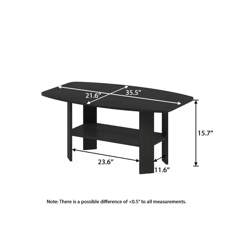 Table Basse HOMLUX à 2 Niveaux, Table Basse Moderne avec Étagère Ouverte de Rangement pour Salon
