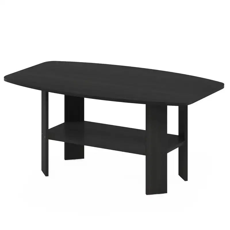 Table Basse HOMLUX à 2 Niveaux, Table Basse Moderne avec Étagère Ouverte de Rangement pour Salon