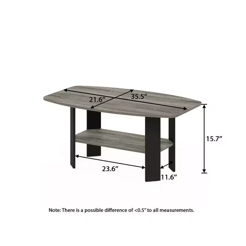 Table Basse HOMLUX à 2 Niveaux, Table Basse Moderne avec Étagère Ouverte de Rangement pour Salon