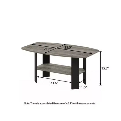 Table Basse HOMLUX à 2 Niveaux, Table Basse Moderne avec Étagère Ouverte de Rangement pour Salon