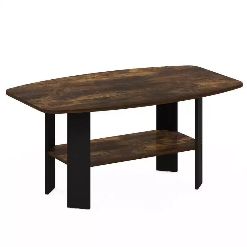 Table Basse HOMLUX à 2 Niveaux, Table Basse Moderne avec Étagère Ouverte de Rangement pour Salon