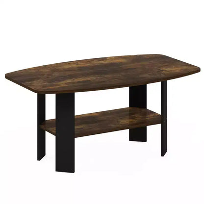 Table Basse HOMLUX à 2 Niveaux, Table Basse Moderne avec Étagère Ouverte de Rangement pour Salon