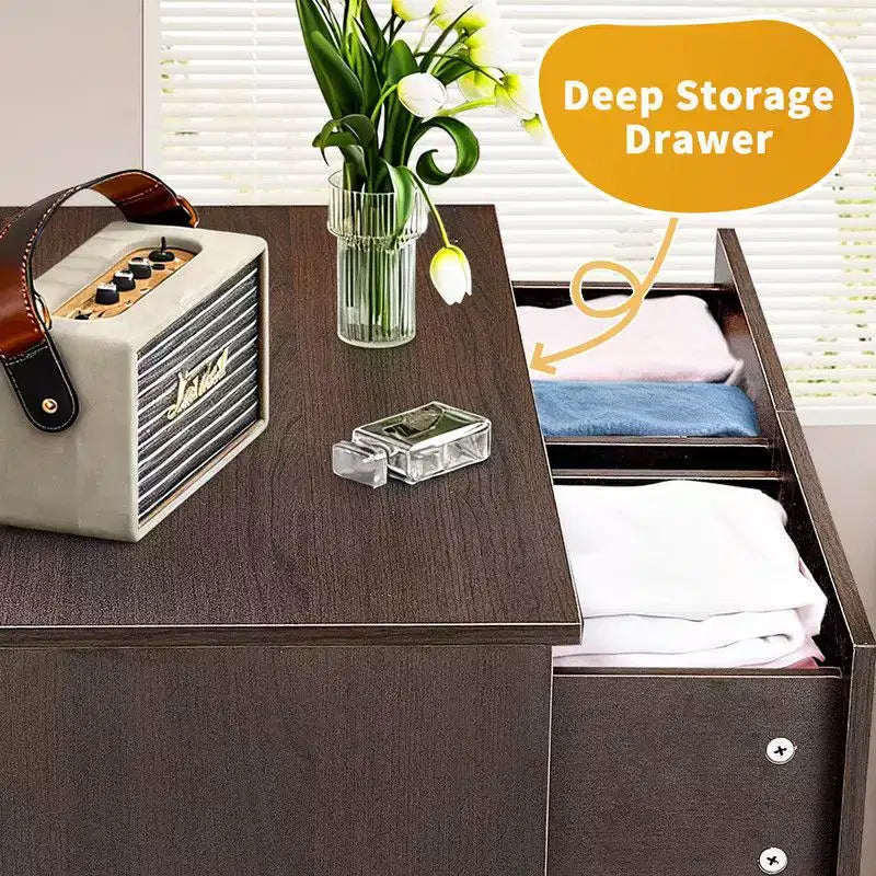 Commode à 5 tiroirs Karl Home pour chambre à coucher et commode avec construction robuste, organisateur de rangement en bois pour placard marron