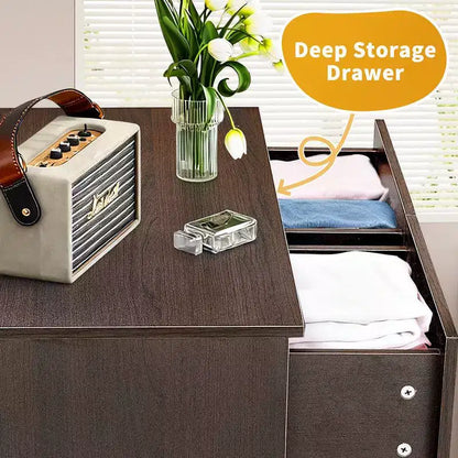 Commode à 5 tiroirs Karl Home pour chambre à coucher et commode avec construction robuste, organisateur de rangement en bois pour placard marron