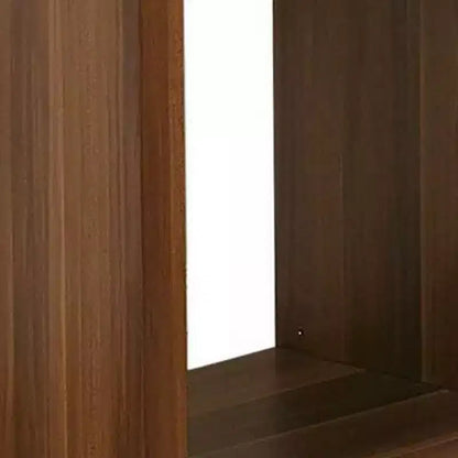 Table d'appoint Royal Hampton de 24 pouces, dessus en verre noir, étagère inférieure ouverte, bois marron