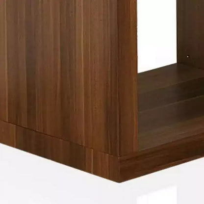 Table d'appoint Royal Hampton de 24 pouces, dessus en verre noir, étagère inférieure ouverte, bois marron