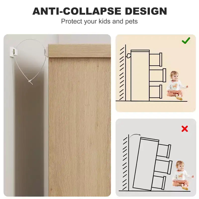 COZONY Commode Moderne à 6 Tiroirs avec Poignées Intégrées, Organisateur de Rangement en Bois pour Chambre à Coucher, Salon, Chambre d'Enfant