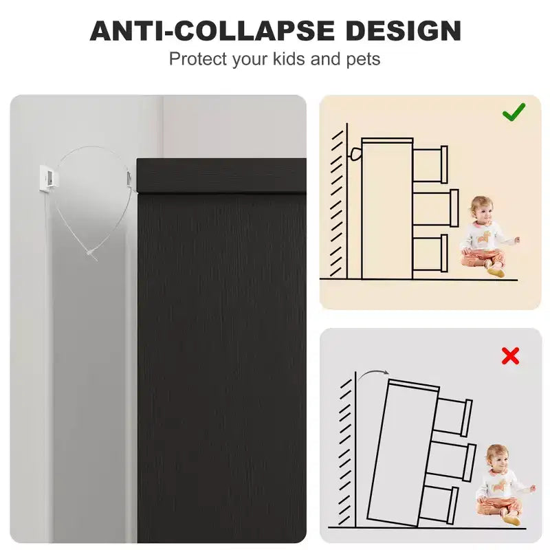 COZONY Commode Moderne à 6 Tiroirs avec Poignées Intégrées, Organisateur de Rangement en Bois pour Chambre à Coucher, Salon, Chambre d'Enfant
