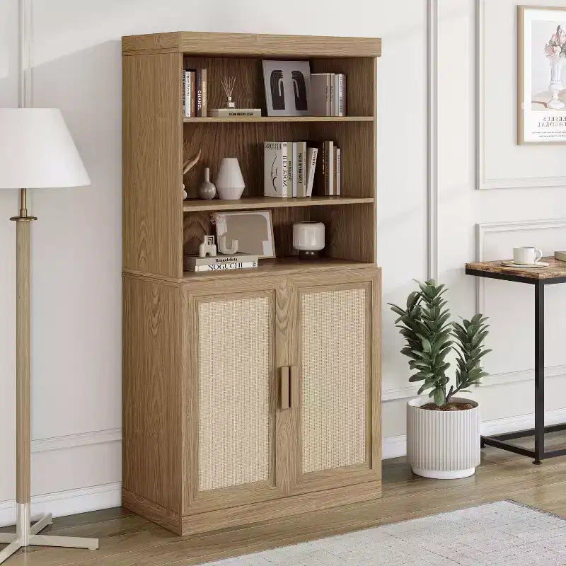Buffet et armoire empilables en bois massif avec étagères réglables