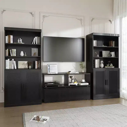 Buffet et armoire empilables en bois massif avec étagères réglables