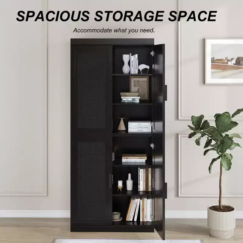 Buffet et armoire empilables en bois massif avec étagères réglables