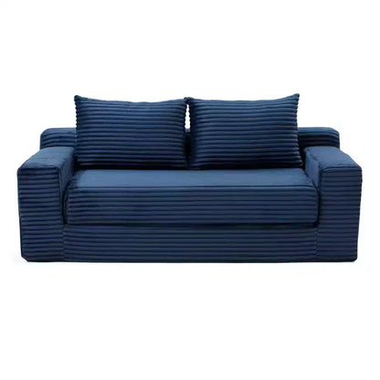 Canapé convertible 2-en-1 moderne Okak sans accoudoirs avec mousse à mémoire de forme, futon en velours côtelé pour salon, appartement