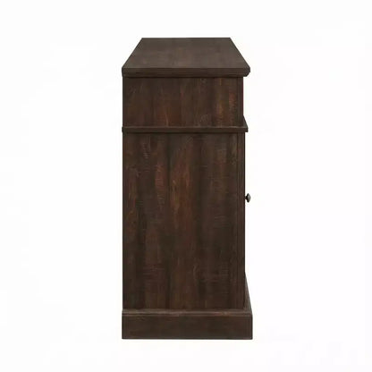 Meuble TV Homy Casa 65 avec portes vitrées et espace de rangement ouvert pour salon