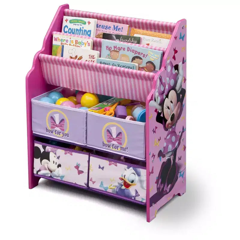 Étagère à livres et organiseur de jouets Minnie Mouse Delta Children
