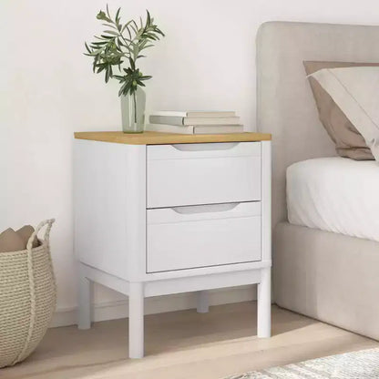 Table de chevet en pin massif blanc Petite table de chevet
