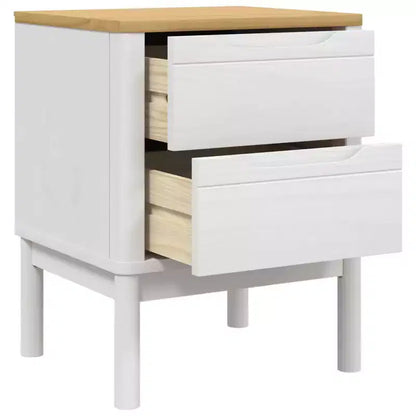 Table de chevet en pin massif blanc Petite table de chevet