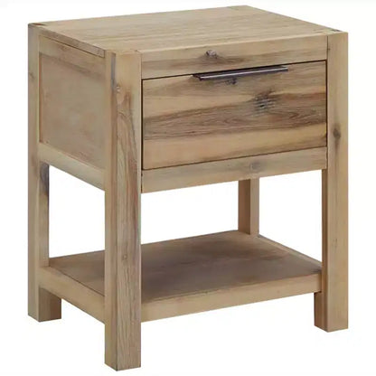 Nightstand Natural wood Solid Acacia wood, MDF, Acacia veneer Small
