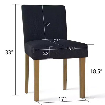 Lot de 2 chaises de salle à manger sans accoudoirs, chaises de salle à manger Parsons avec pieds en bois, chaises de cuisine rembourrées en lin pour salle à manger - Panipeachy