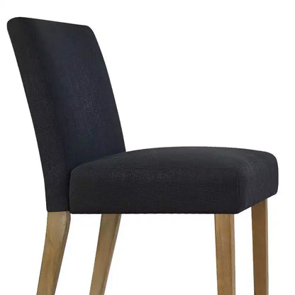 Lot de 2 chaises de salle à manger sans accoudoirs, chaises de salle à manger Parsons avec pieds en bois, chaises de cuisine rembourrées en lin pour salle à manger - Panipeachy