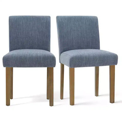 Lot de 2 chaises de salle à manger sans accoudoirs, chaises de salle à manger Parsons avec pieds en bois, chaises de cuisine rembourrées en lin pour salle à manger - Panipeachy