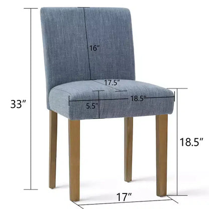 Lot de 2 chaises de salle à manger sans accoudoirs, chaises de salle à manger Parsons avec pieds en bois, chaises de cuisine rembourrées en lin pour salle à manger - Panipeachy