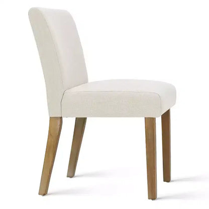 Lot de 2 chaises de salle à manger sans accoudoirs, chaises de salle à manger Parsons avec pieds en bois, chaises de cuisine rembourrées en lin pour salle à manger - Panipeachy