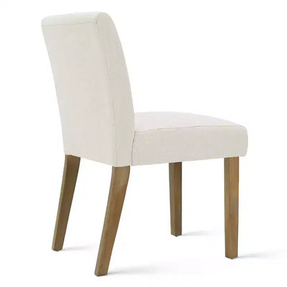 Lot de 2 chaises de salle à manger sans accoudoirs, chaises de salle à manger Parsons avec pieds en bois, chaises de cuisine rembourrées en lin pour salle à manger - Panipeachy