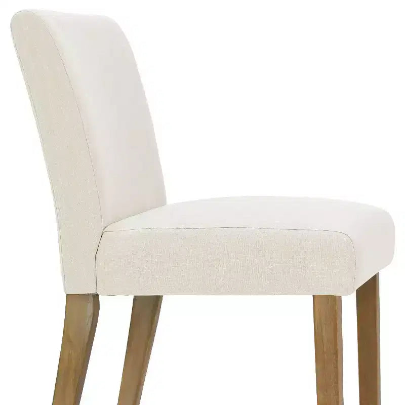 Lot de 2 chaises de salle à manger sans accoudoirs, chaises de salle à manger Parsons avec pieds en bois, chaises de cuisine rembourrées en lin pour salle à manger - Panipeachy